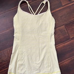 Yellow Tank Top with Built in Sports Bra
